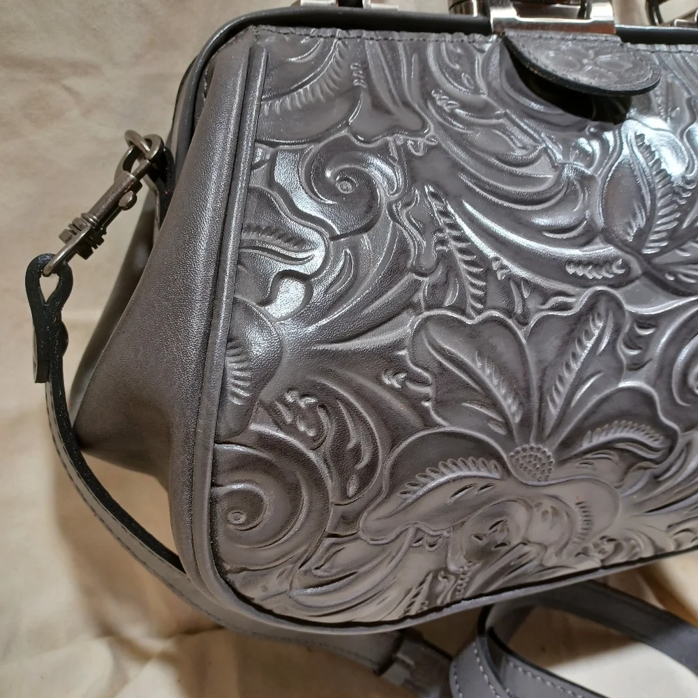 Patricia Nash All Leather Satchel Or Shoulder Bag - Picture 2 of 10